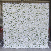 Aperturee - Aperturee White Wedding Decor Artificial Flower Wall Panels